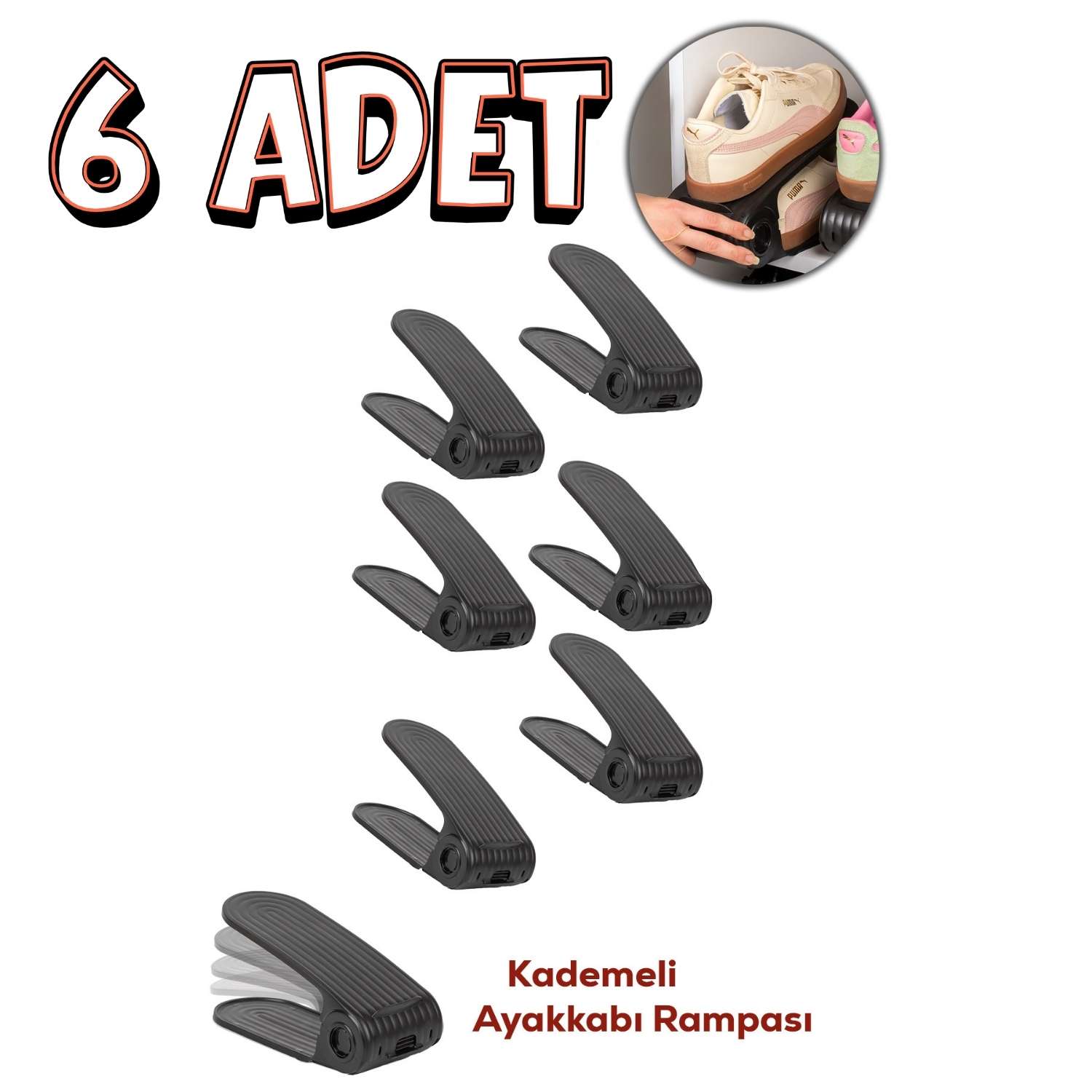 VİOLET Ayarlanabilir Kademeli Ayakkabı Rampası 6 Adet